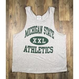 Vintage 80s Michigan State Athletics XXL Basketball NCAA Workout Spartans Tank.